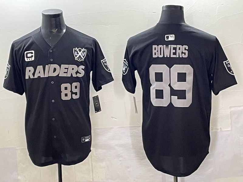 Men 2025 Oakland Raiders 89 Bowers Black Joint Name Nike Limited NFL Jersey style 820